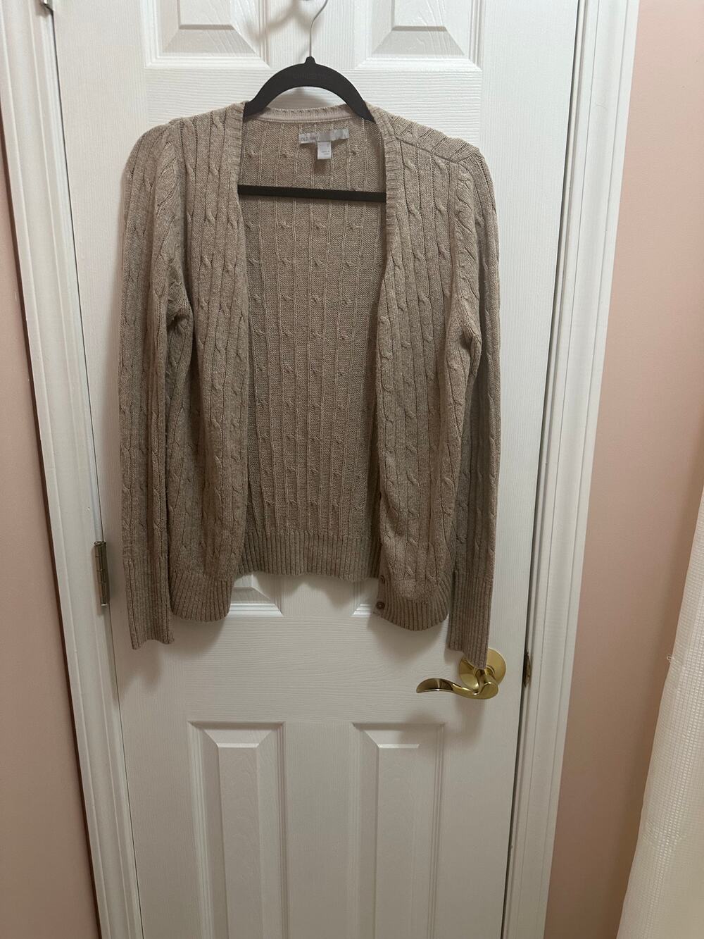 Old Navy Beige Cable-Knit Cardigan, Size Small
